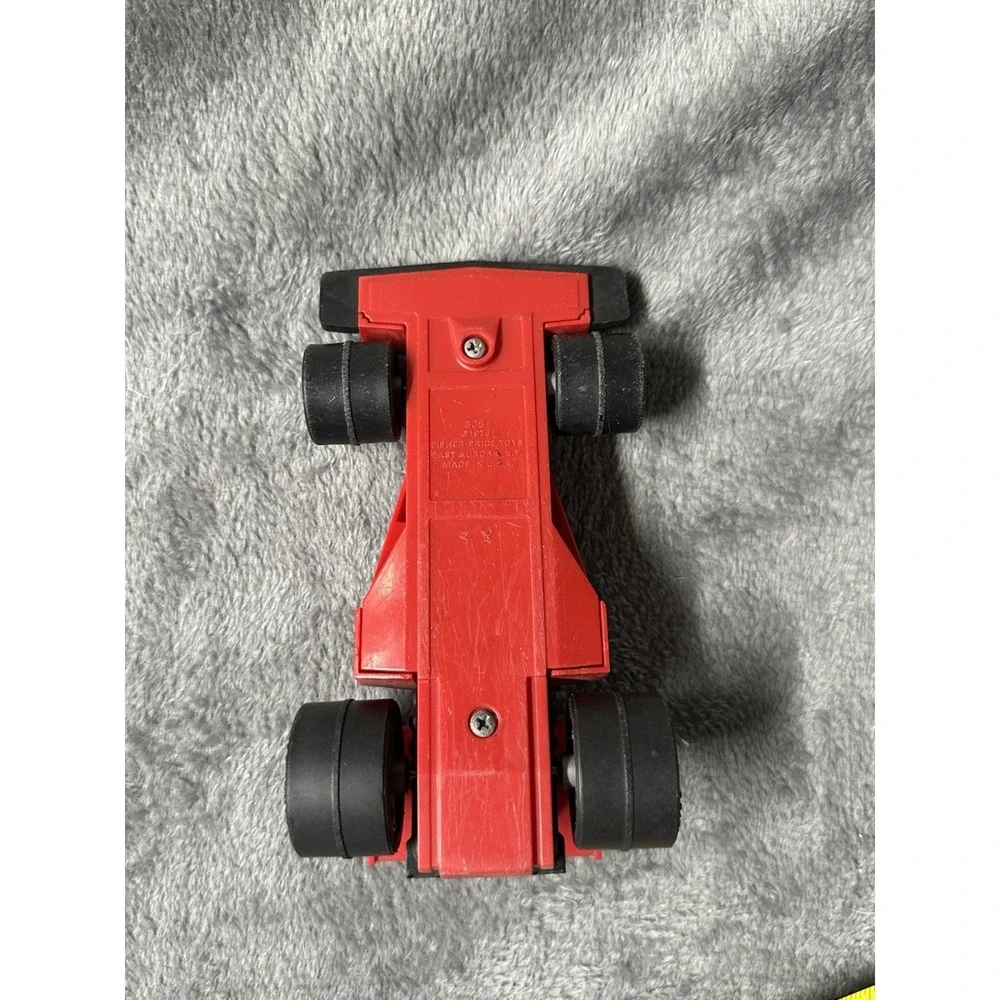 1975 Fisher Price Super Speed Racer Adventure Series Red Race Car #308